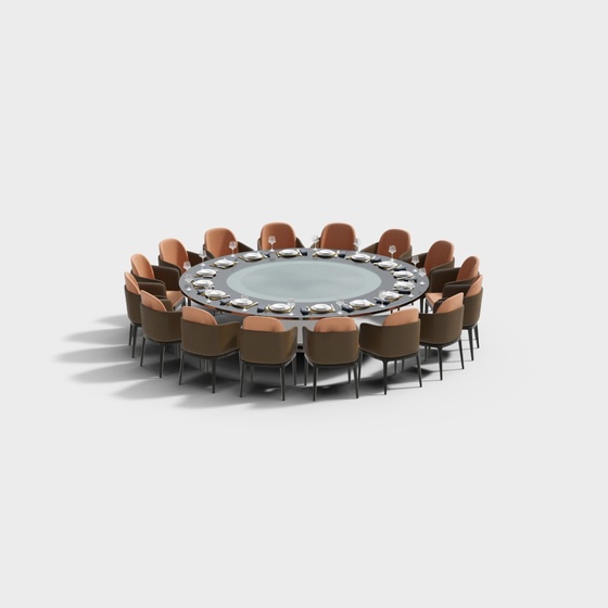 Restaurant large private room round dining table