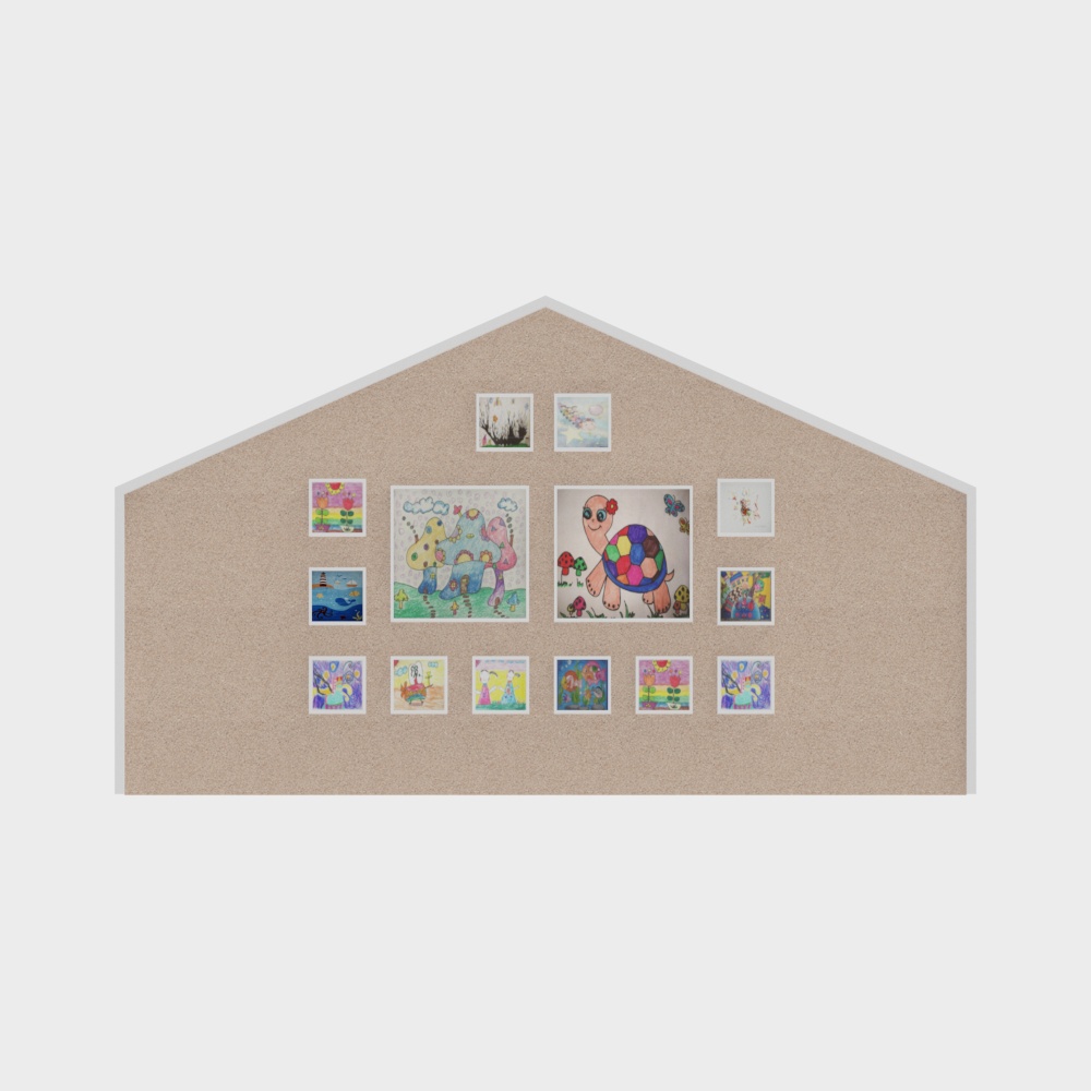 儿童美术教室展墙3D模型