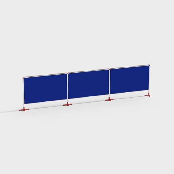 Blue Table Tennis Fence 3D Model