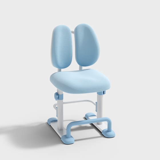 Children's Blue Barber Chair 3D Model