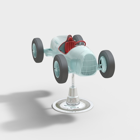 Children's Barber Chair 3D Model in Gray