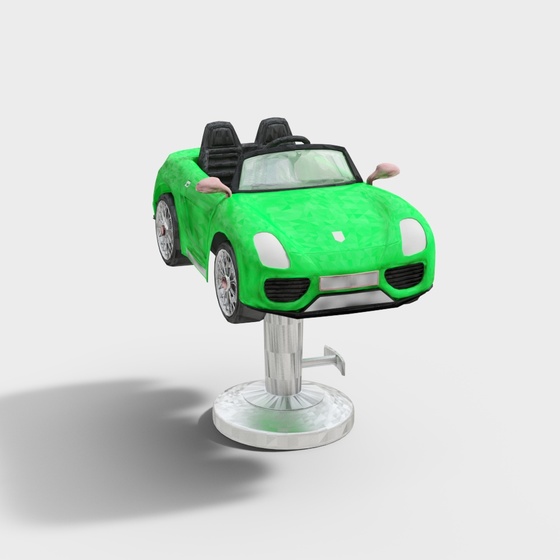 Green Children's Barber Chair 3D Model