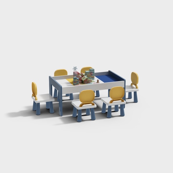 Children's educational toy table and chair combination