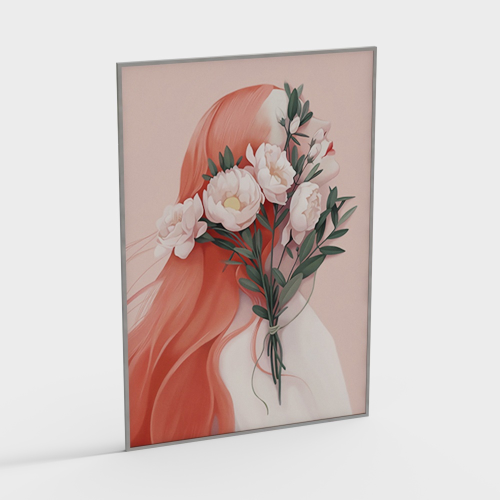 美容院挂画3D模型