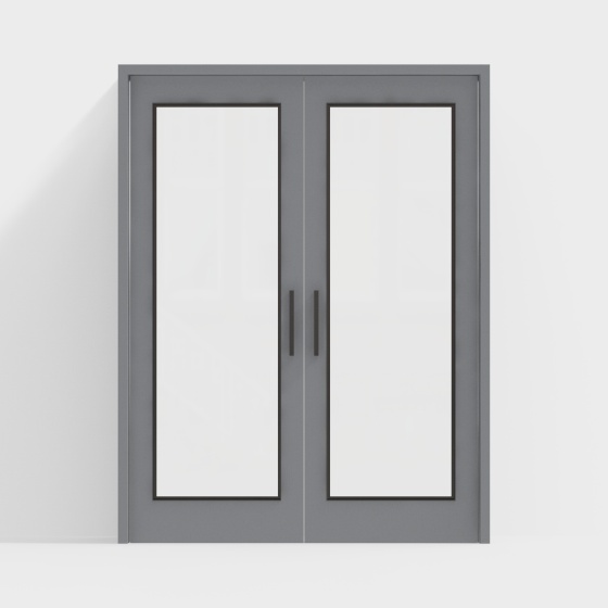 Modern minimalist glass double doors