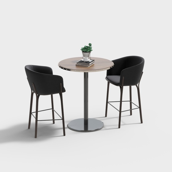 Coffee shop high table and chair set