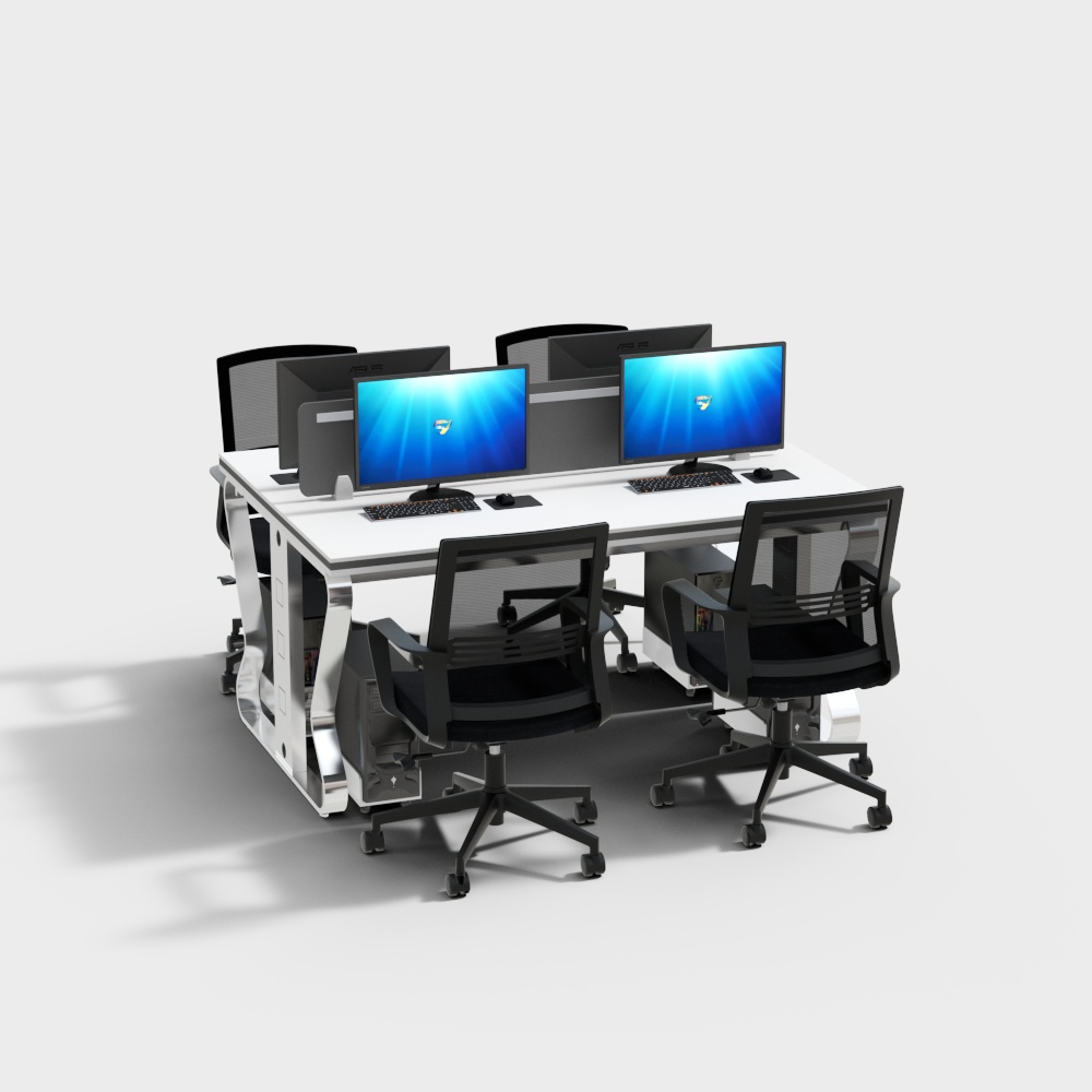 实验室课桌椅组合3D模型