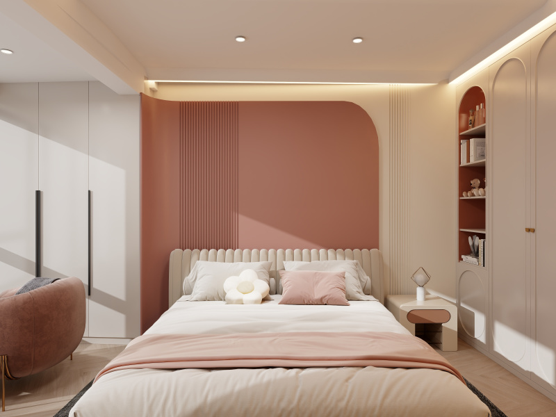Contemporary Pink Bedroom Design Ideas