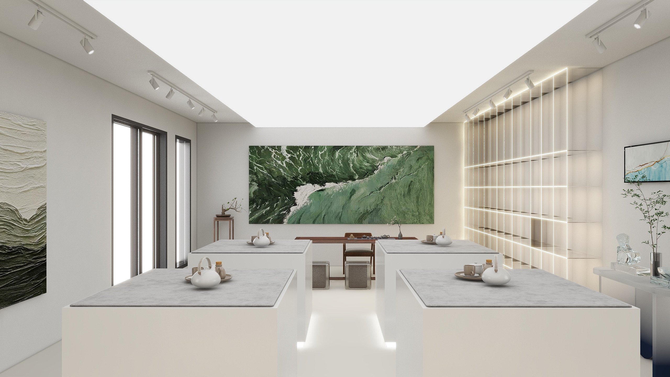 方块装饰设计-闲云居陶瓷展厅-装修设计方案