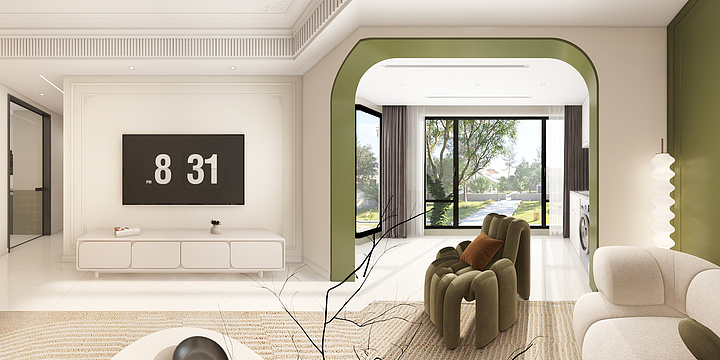 兔宝宝健康家居板材-奶油风效果图3房-装修设计方案