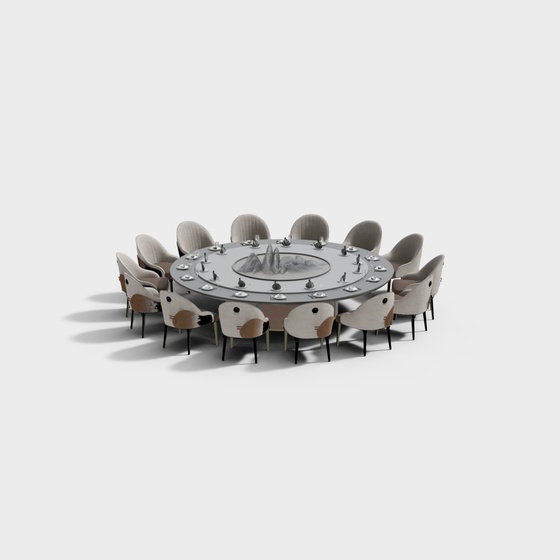 Private dining table and chair combination for multiple people