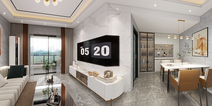 黑马效果图表现-茶山庆丰3栋713房|鸿居装饰-装修设计方案