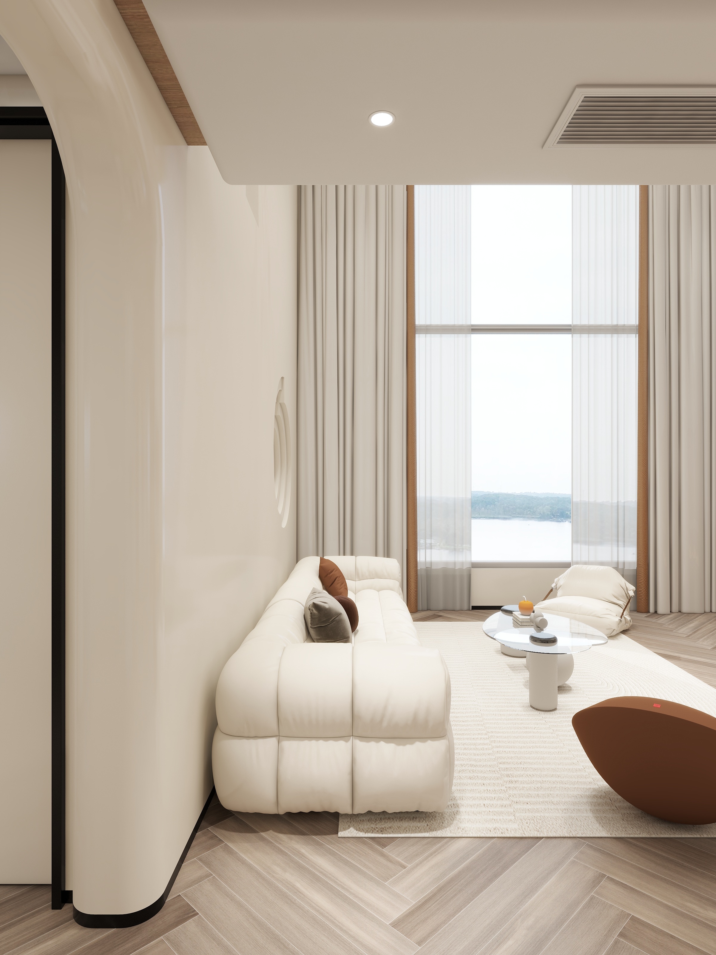 隋龙-二层混搭奶油风别墅装修效果图