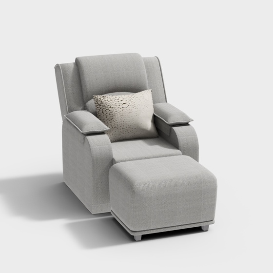 Gray Massage Table and Massage Chair 3D Model