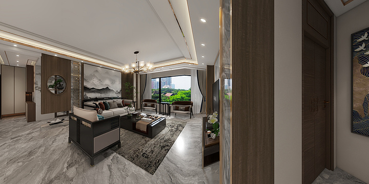 墨云设计季-盛达国际10-1110-新中式-装修设计方案