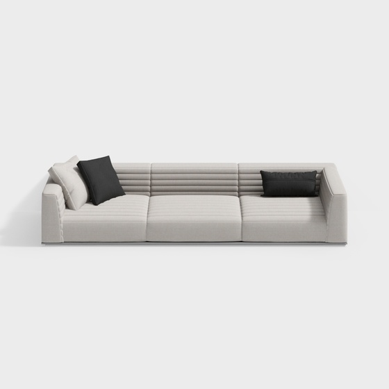 Minotti modern straight-row three-seat sofa