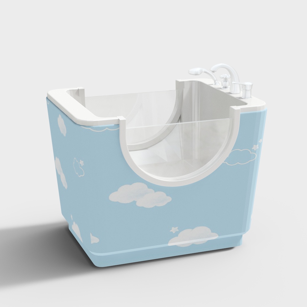 医院洗婴室游泳池3D模型