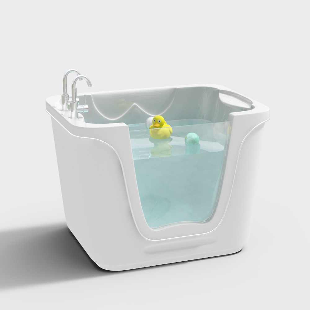 母婴店婴儿白色游泳池3D模型