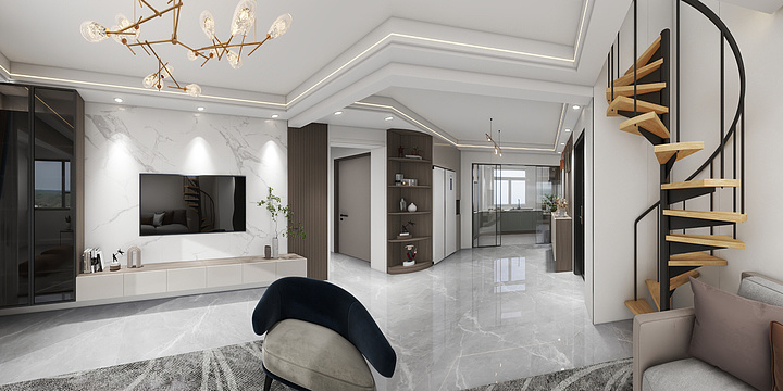 张亚琴设计-大通  现代简约风项目-装修设计方案