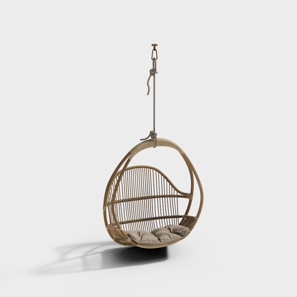 Southeast Asian rattan hanging chair3D模型