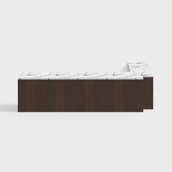 Traditional Chinese Medicine Hospital Pharmacy Front Desk 3D Model in Brown
