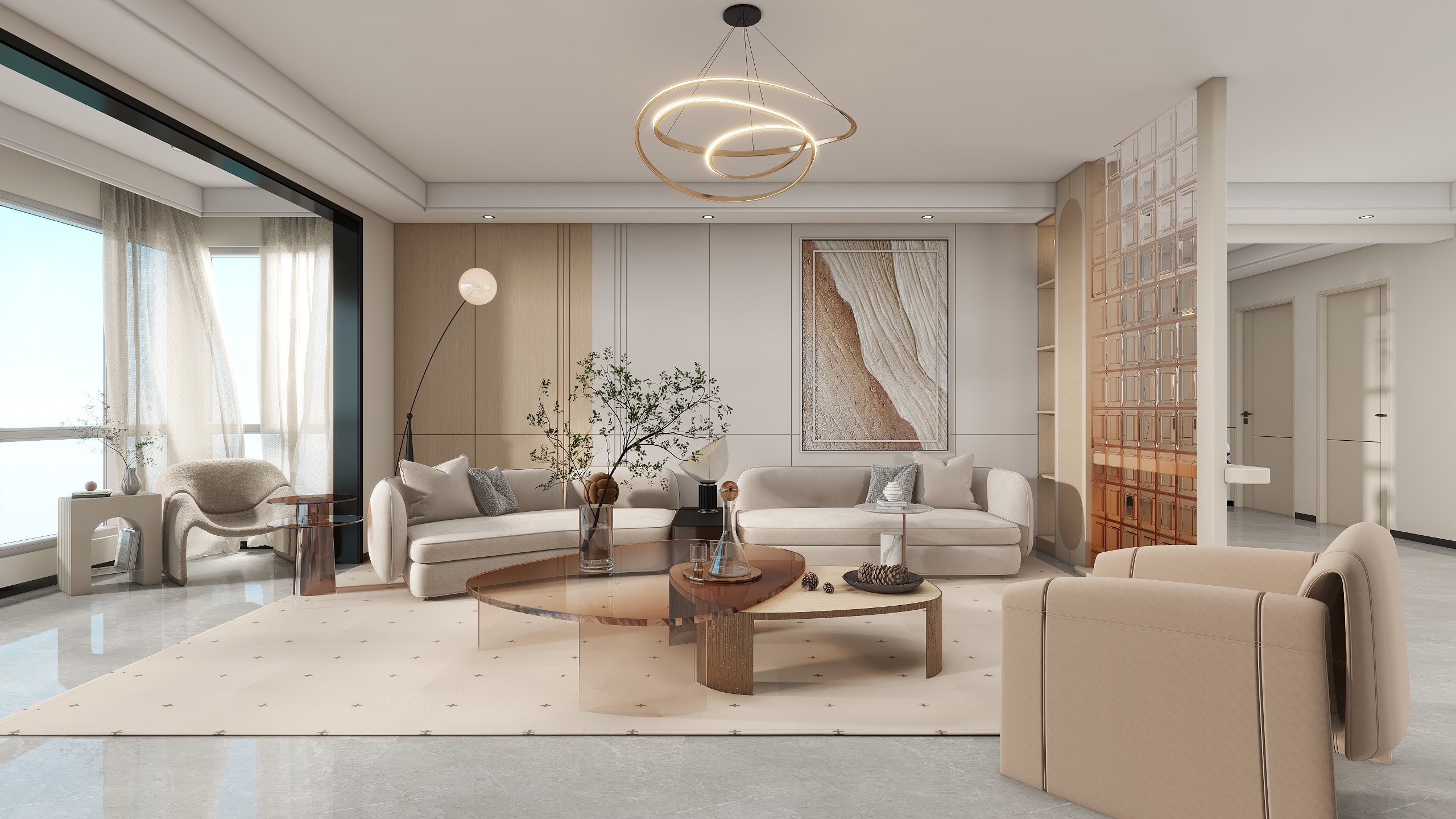 李青越-220方现代简约风格五居室装修效果图