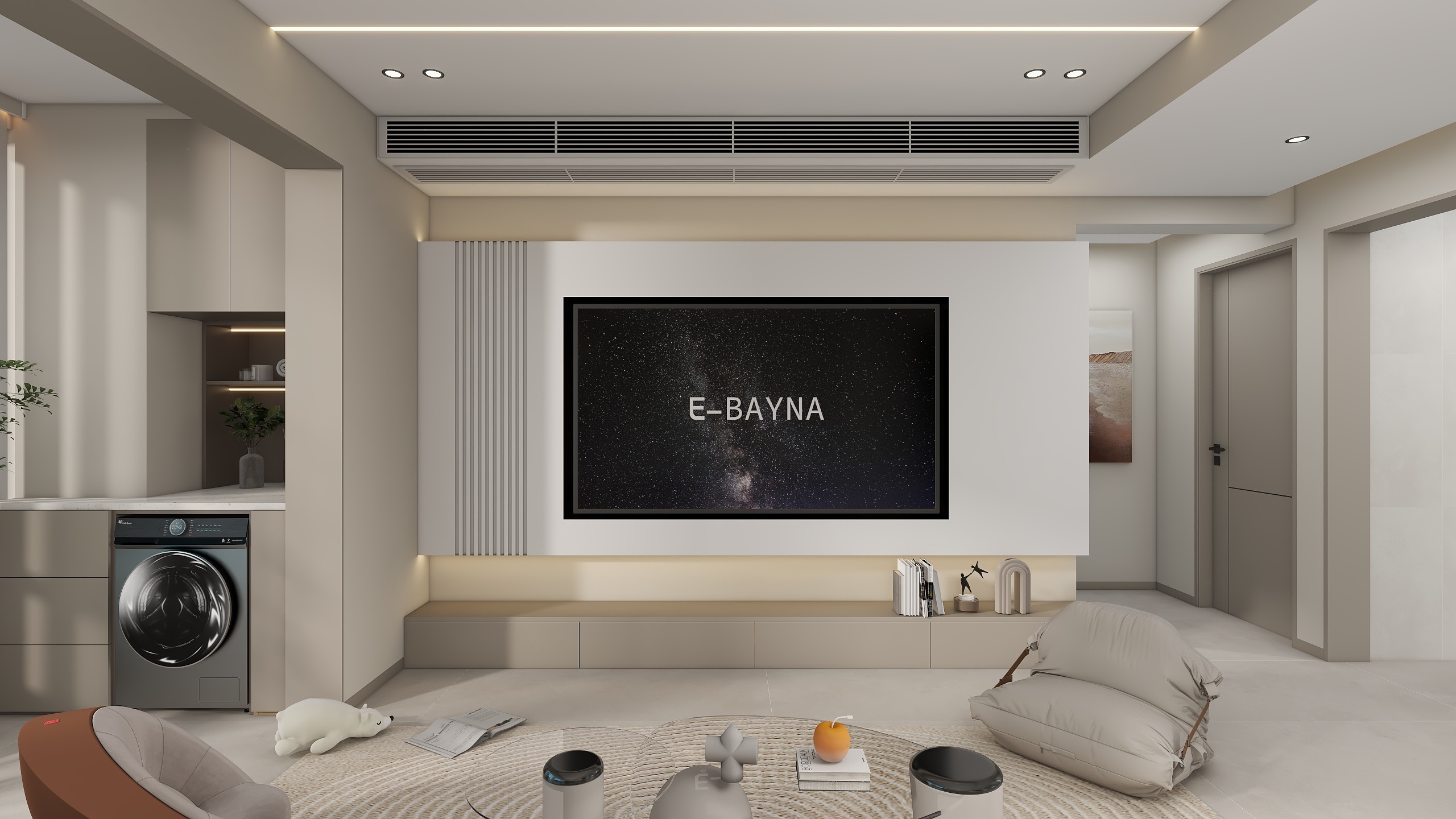 李青越-123方现代简约风格三居室装修效果图