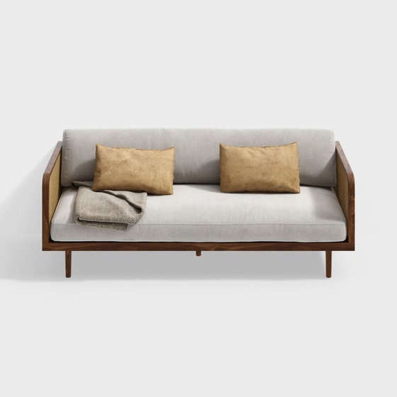 Southeast Asian wooden double sofa