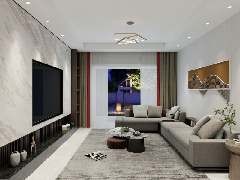 Modern Gray-White Living Room with Elegance