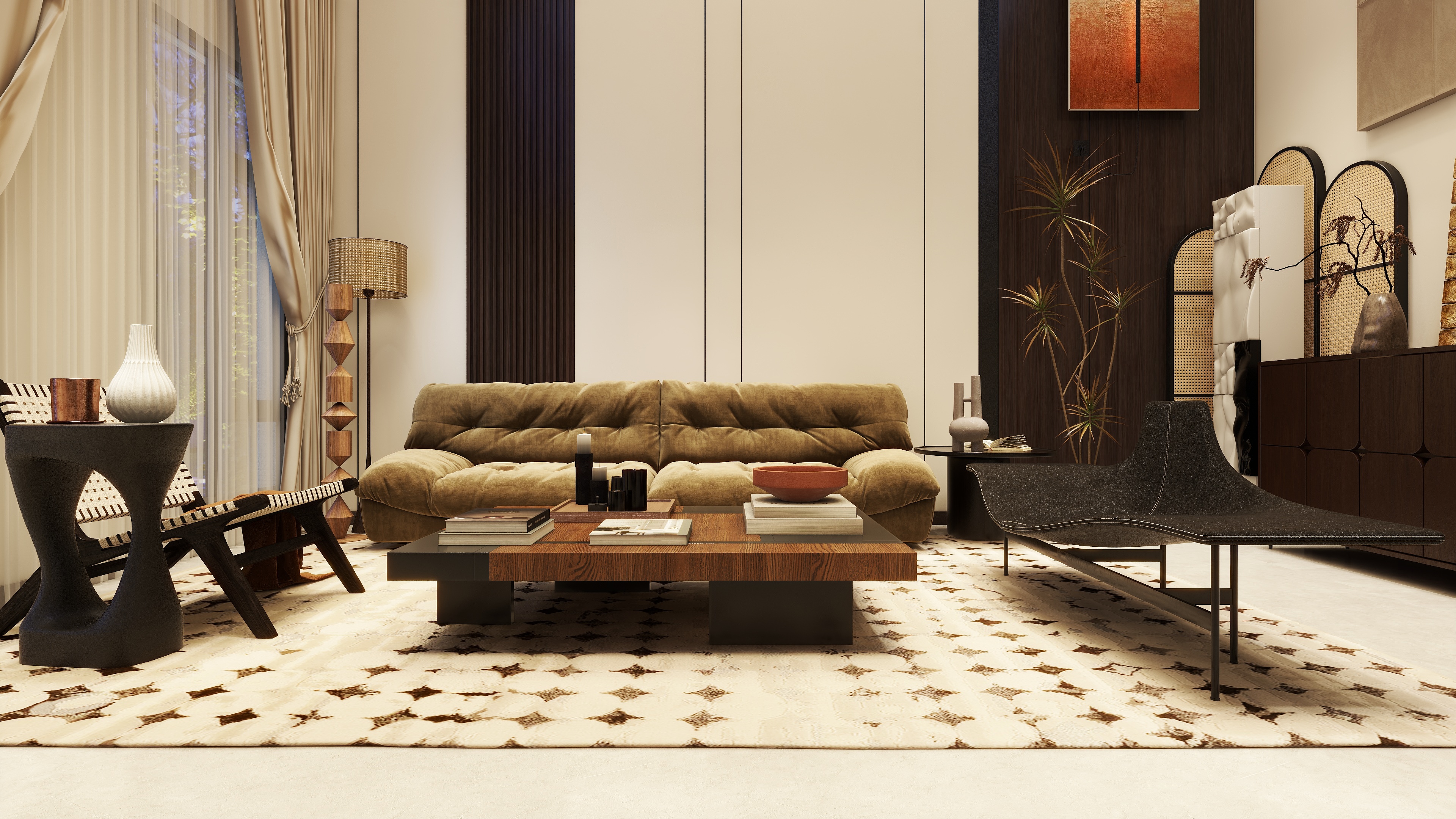 至简名设-文稳康-《安徽*宣城》300平中古别墅|四居室装修效果图