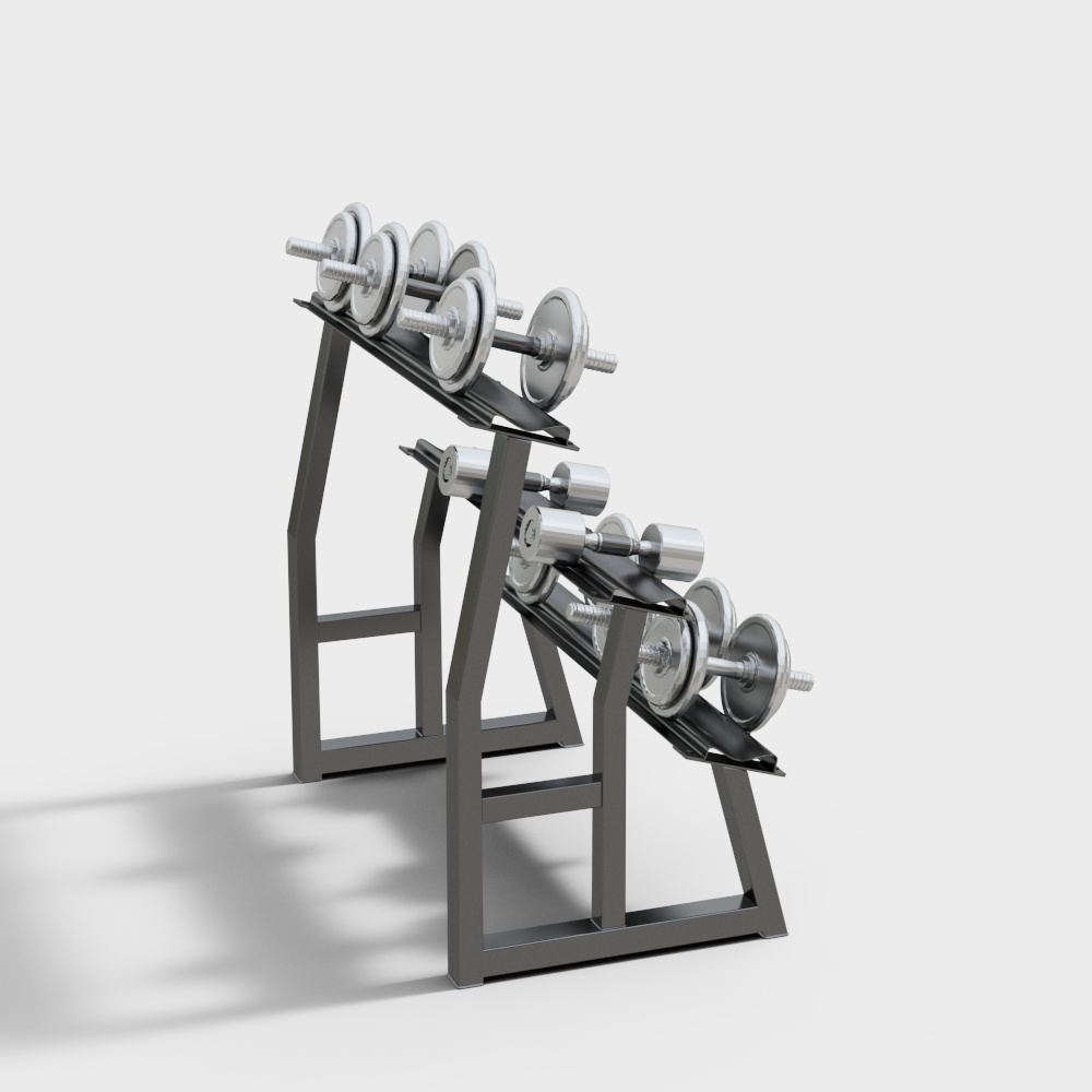 室内健身器材哑铃架3D模型