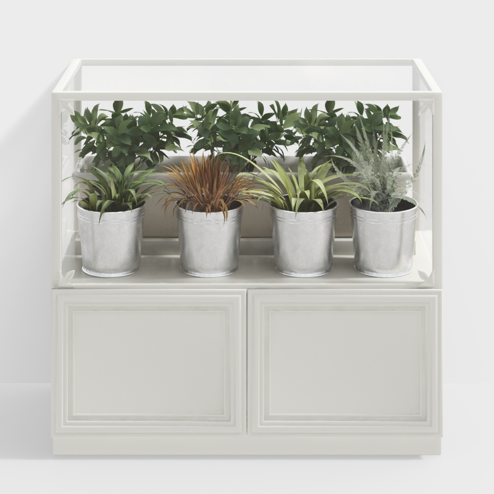 花店盆栽绿植展示柜3D模型