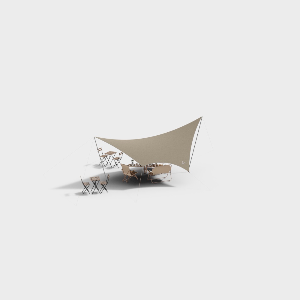 天幕桌椅组合3D模型