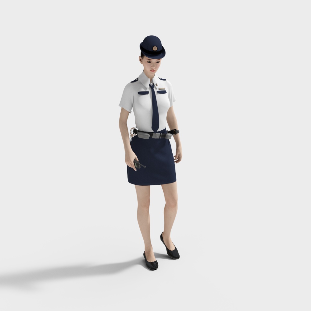 女性警员人物3D模型
