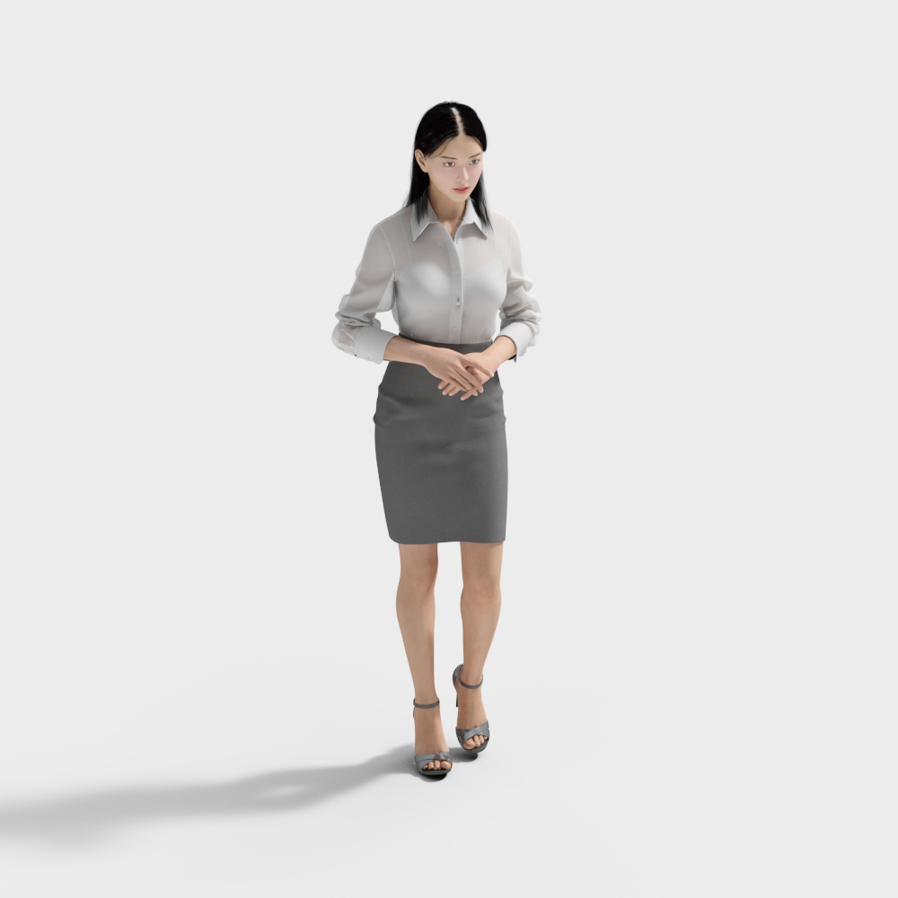 女性职员人物3D模型