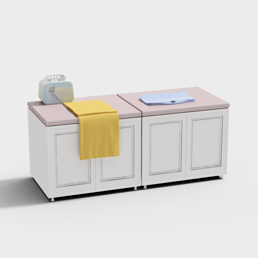 母婴店婴儿抚触台3D模型