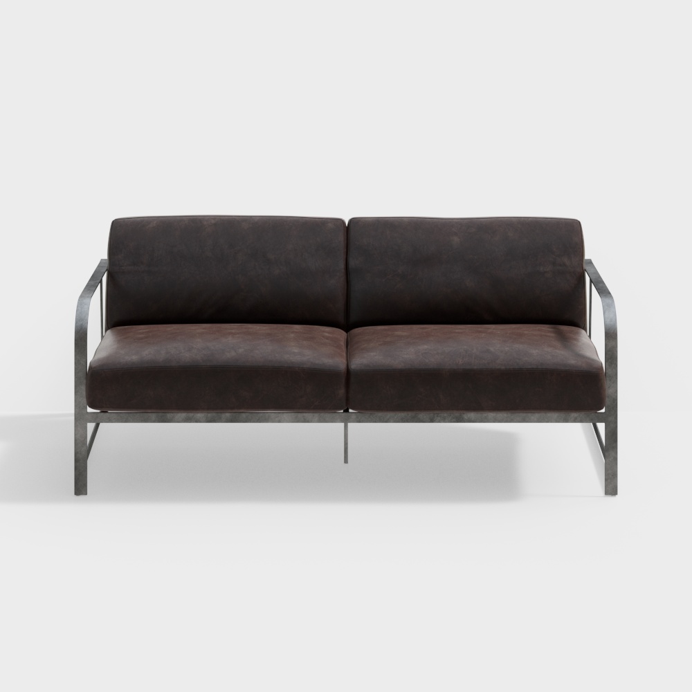 Southeast Asian leather loveseat