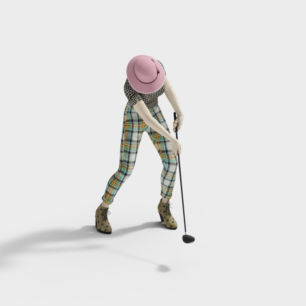 打高尔夫女人3D模型