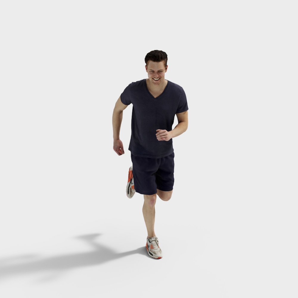 跑步运动男人3D模型