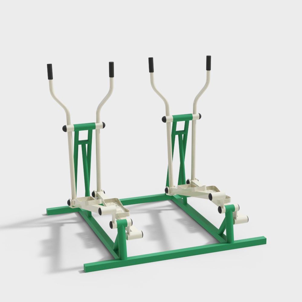 户外健身器材健身设备双人漫步机3D模型
