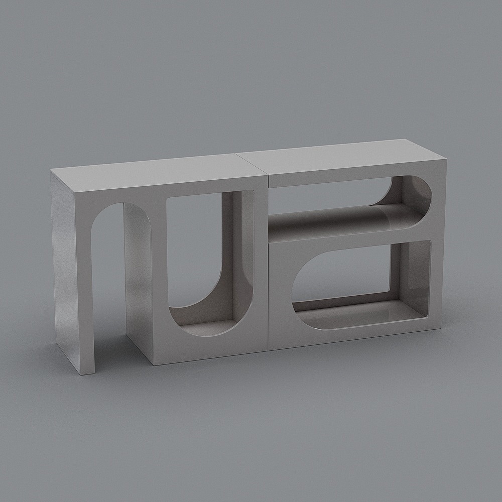 Table console cintrée moderne de 1600 mm, table d'entrée en bois blanc