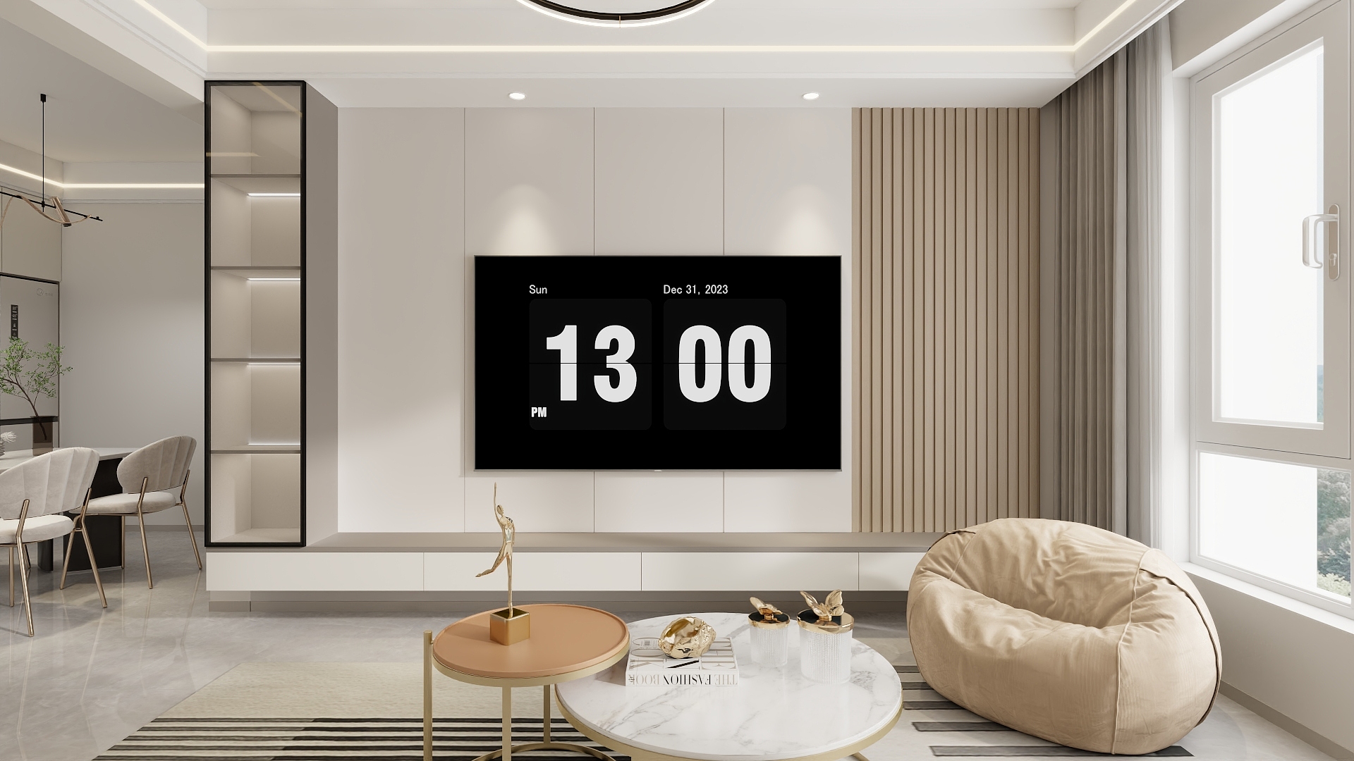 李青越-80平方现代简约两居室装修效果图