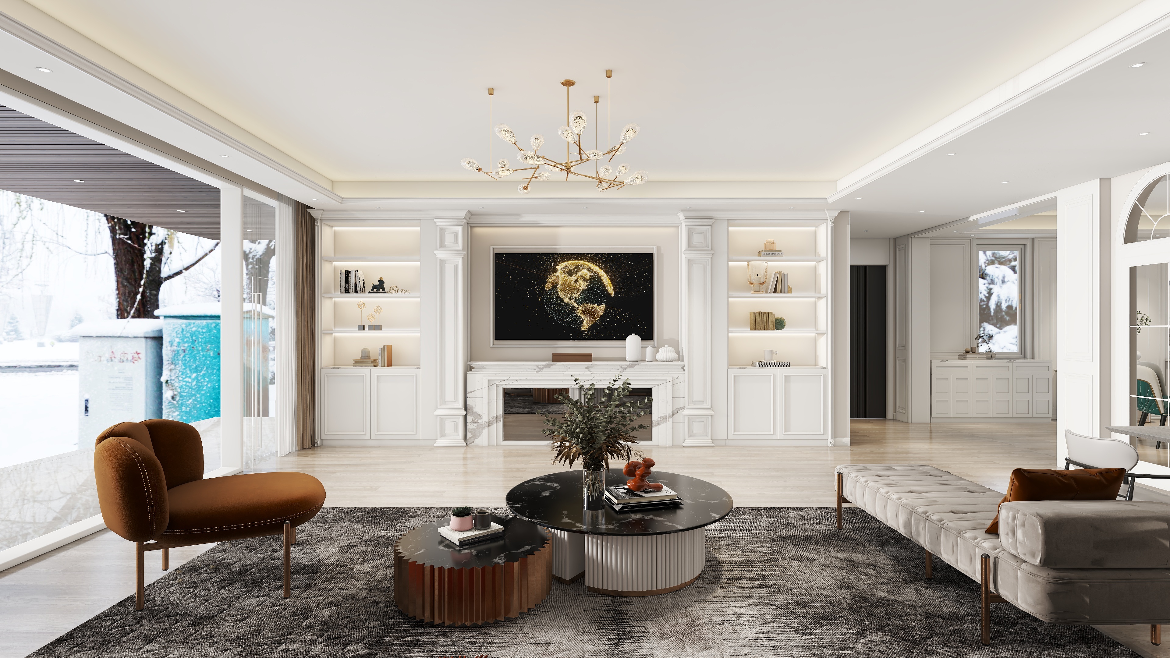 星空设计500一套-轻奢197㎡1室装修效果图