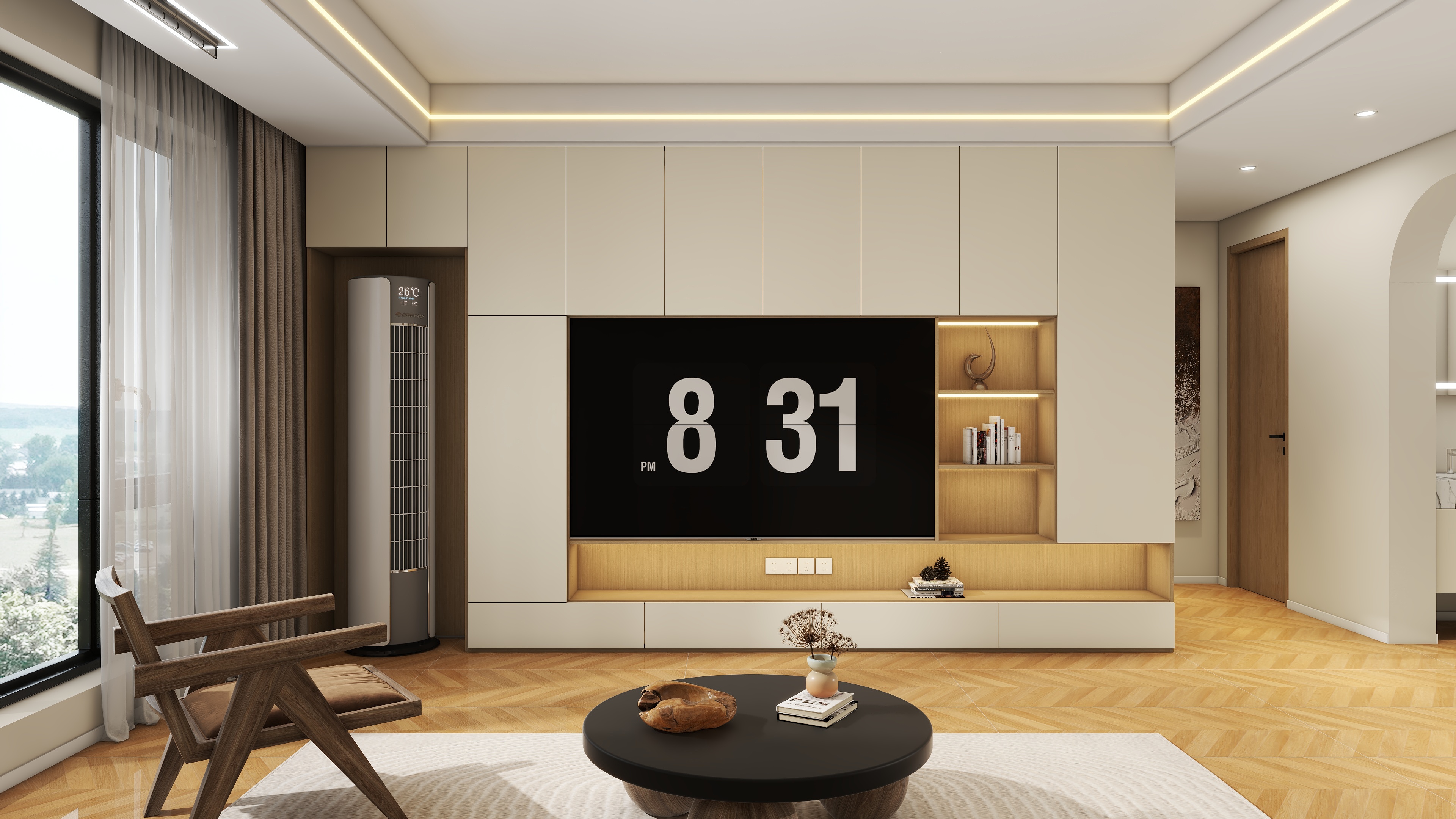 星空设计500-原木101㎡2室装修效果图