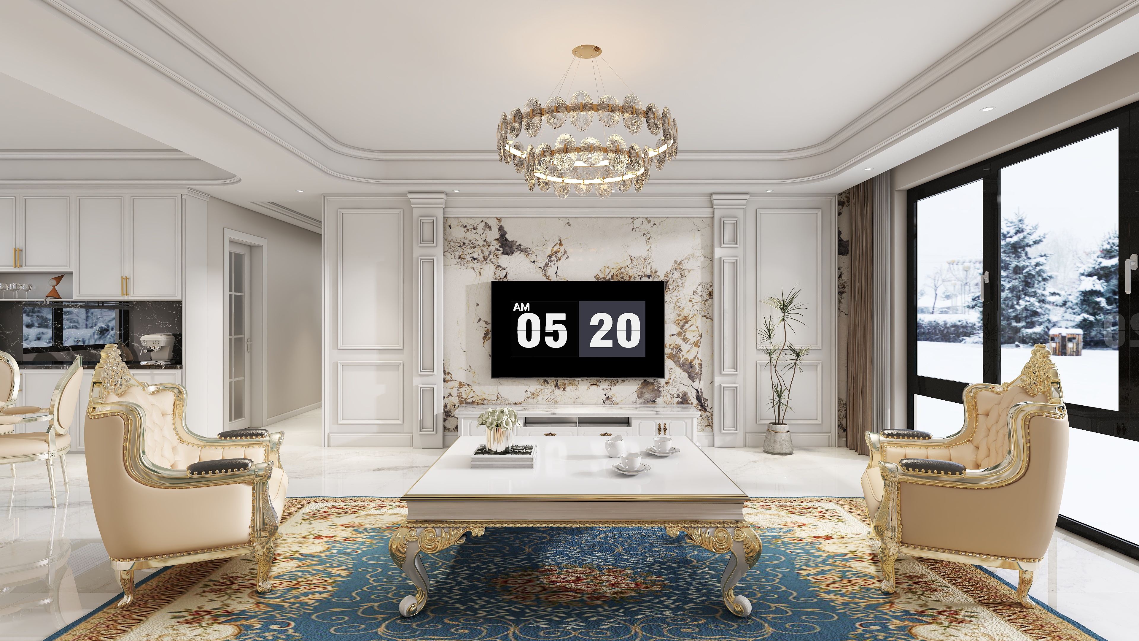 星空设计500一套-轻奢165㎡5室装修效果图