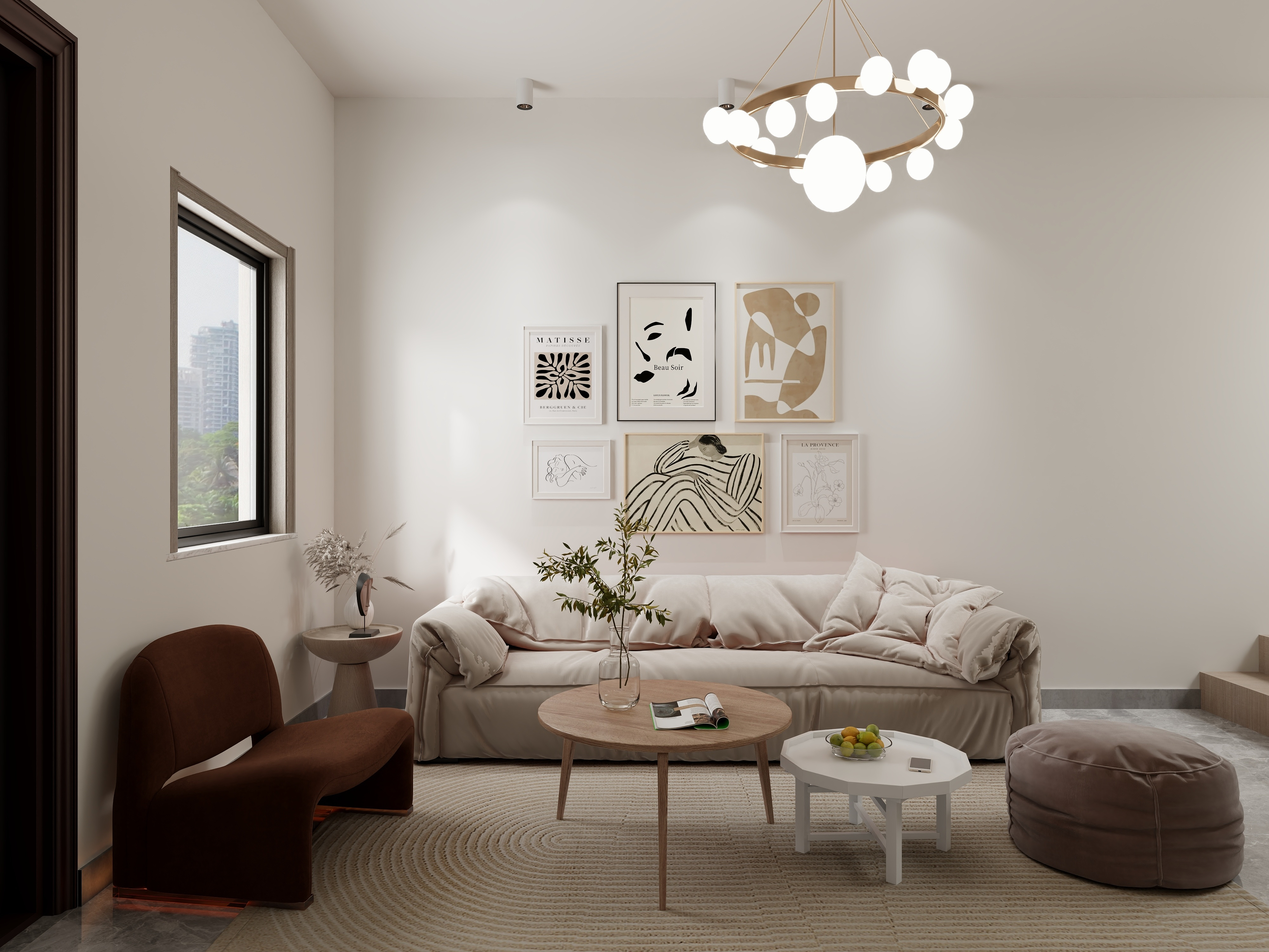 吴爽-原木简约奶油风格设计装修效果图