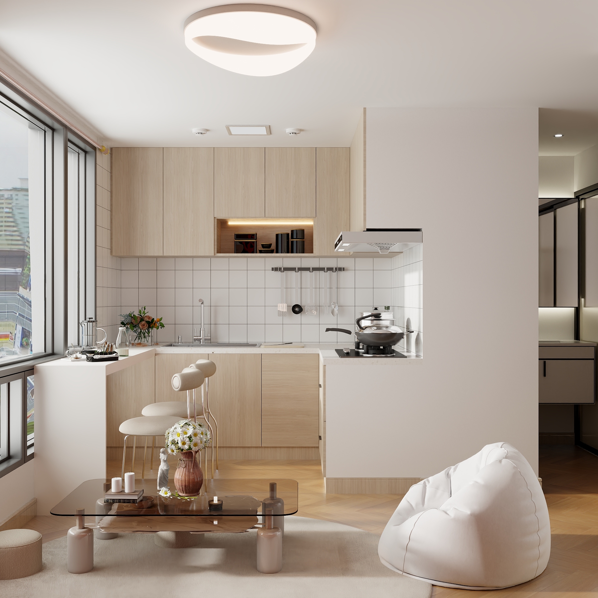 吴爽-北欧奶油简约loft设计装修效果图