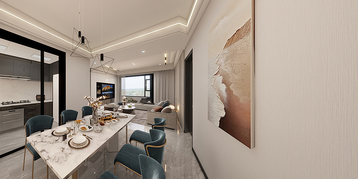 笔缘-时代悦府王女士雅居全景效果案例鉴赏-装修设计方案