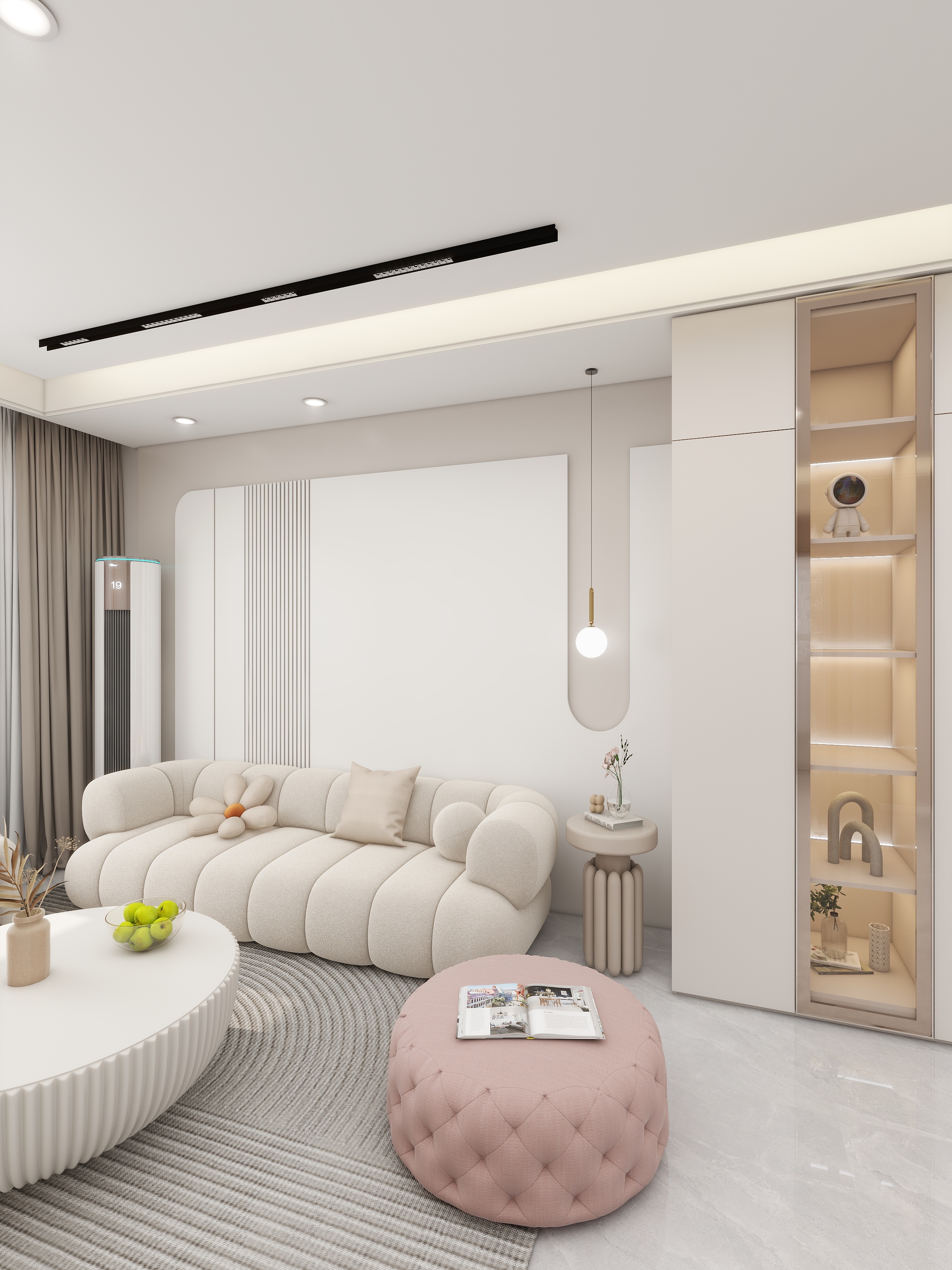 Pococ-悦郡府-极简-奶油风三居室-装修设计方案