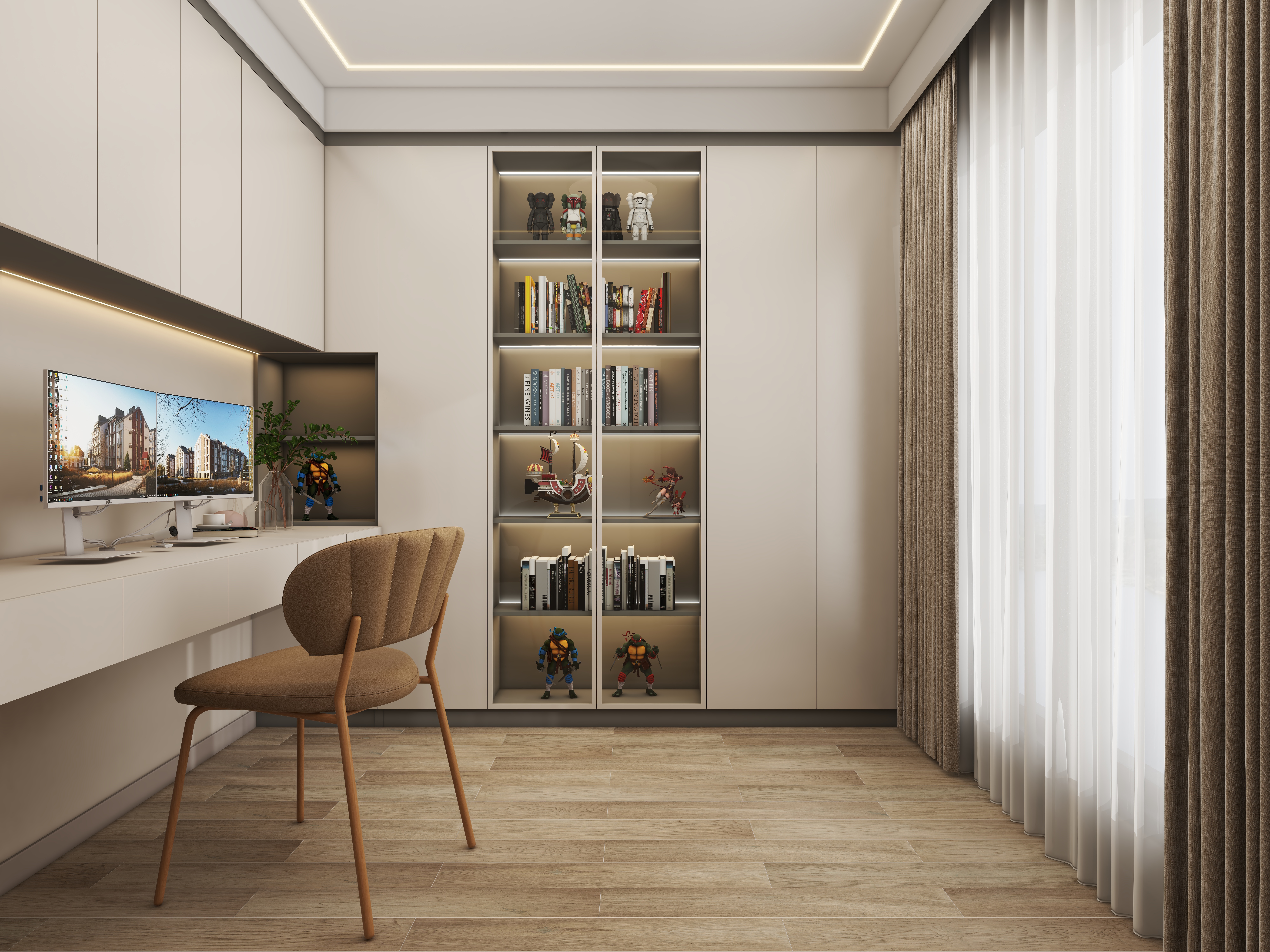 壹诺设计工作室-135㎡4室-现代简约装修效果图